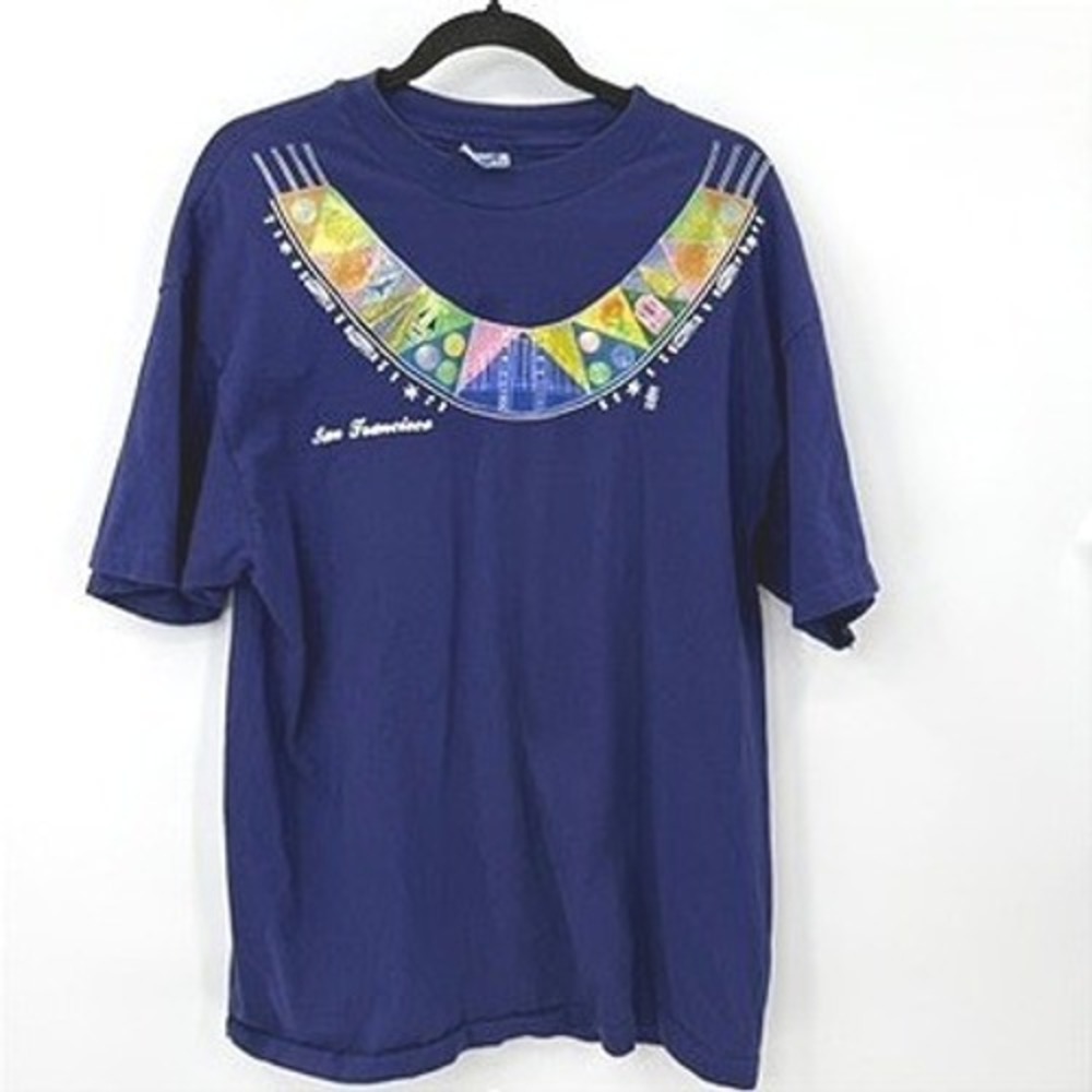 Vintage Hanes San Francisco Graphic Tee Unisex XL Souvenir Travel Cotton Art 90s